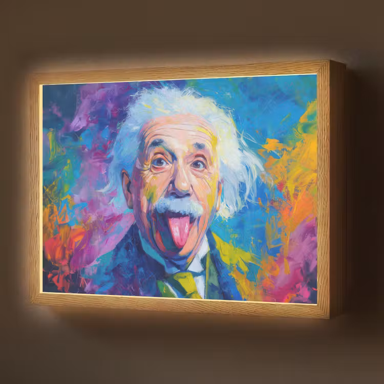 Lightbox - Wandlamp - Oude man - Expressief - Kleurrijk — 1