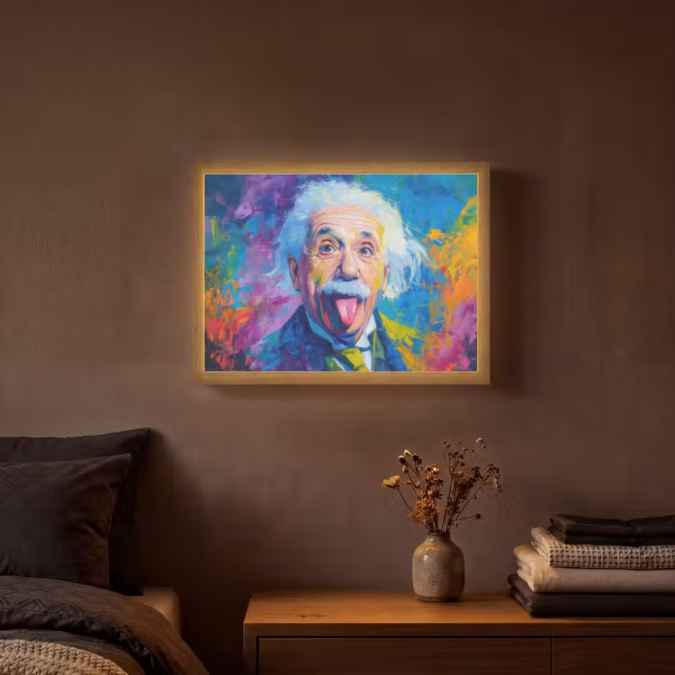 Lightbox - Wandlamp - Oude man - Expressief - Kleurrijk — 3