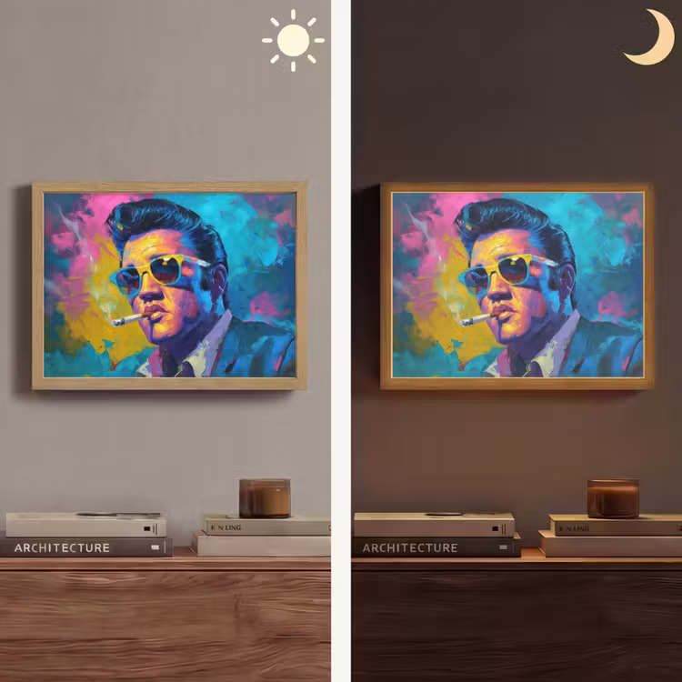 Lightbox - Wandlamp - Portret - Sigaret - Kleurrijk - Bril — 6