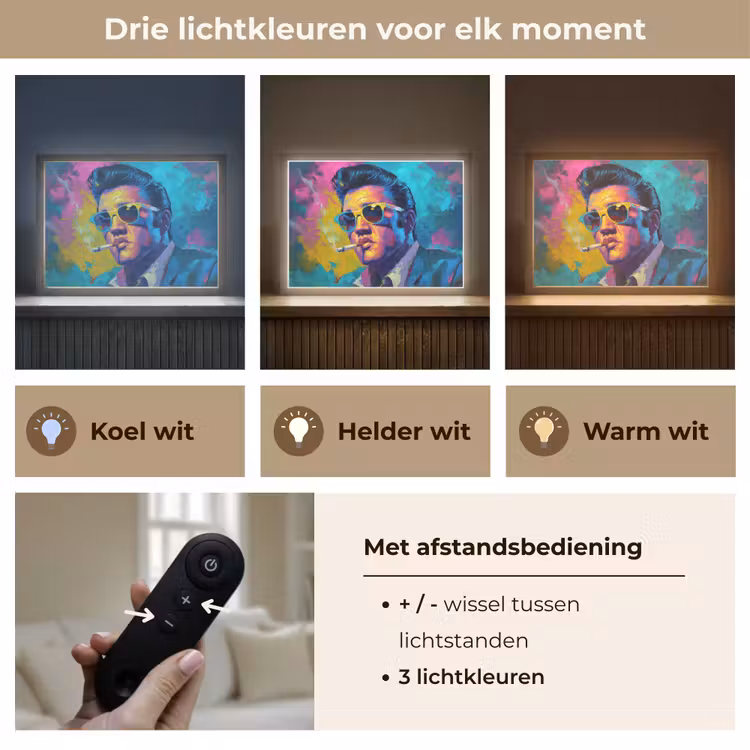 Lightbox - Wandlamp - Portret - Sigaret - Kleurrijk - Bril — 8