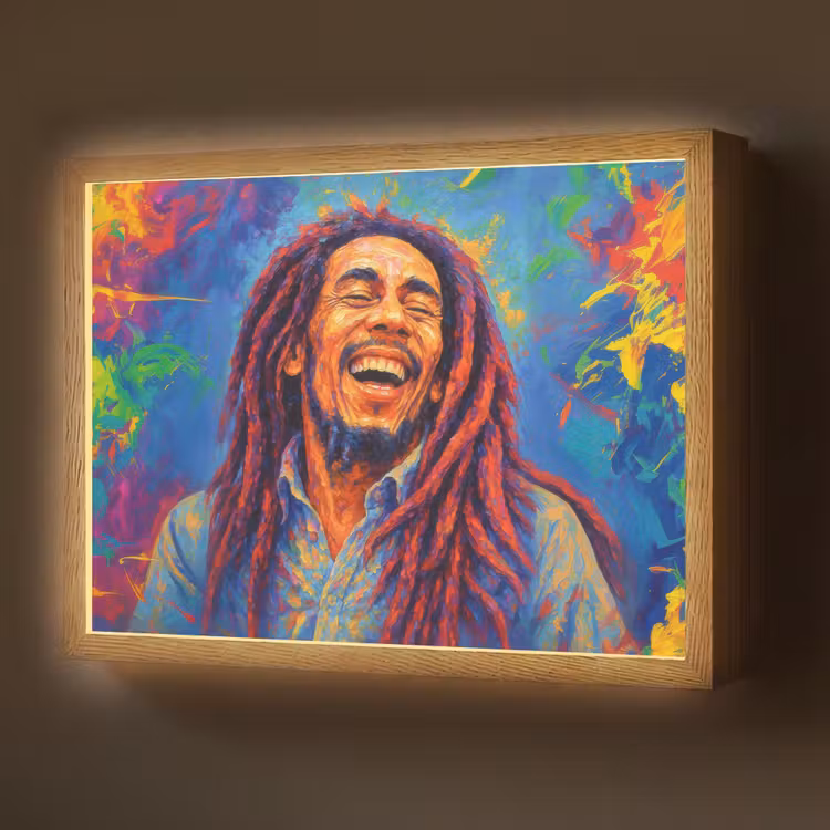 Lightbox - Wandlamp - Regenboogkleuren - Man - schilderij — 1