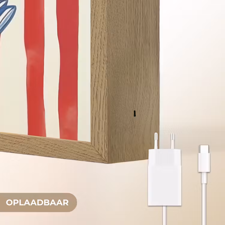 Lightbox - Wandlamp - Vissen - Verticale strepen - Blauw - Rood — 7