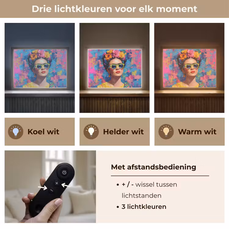 Lightbox - Wandlamp - Vrolijk portret - Vrouw - Bloemenkroon — 8
