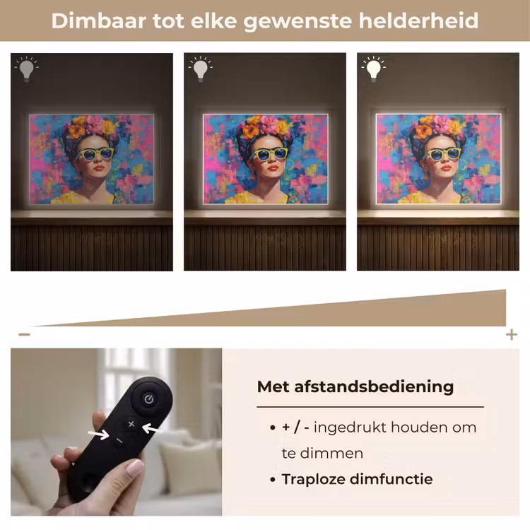 Lightbox - Wandlamp - Vrolijk portret - Vrouw - Bloemenkroon — 9