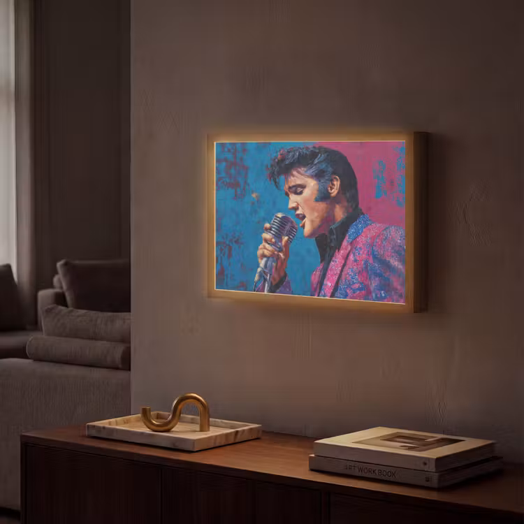 Lightbox - Wandlamp - Zingende man - Glitterjas - Microfoon — 2