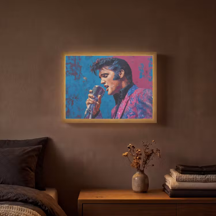Lightbox - Wandlamp - Zingende man - Glitterjas - Microfoon — 3