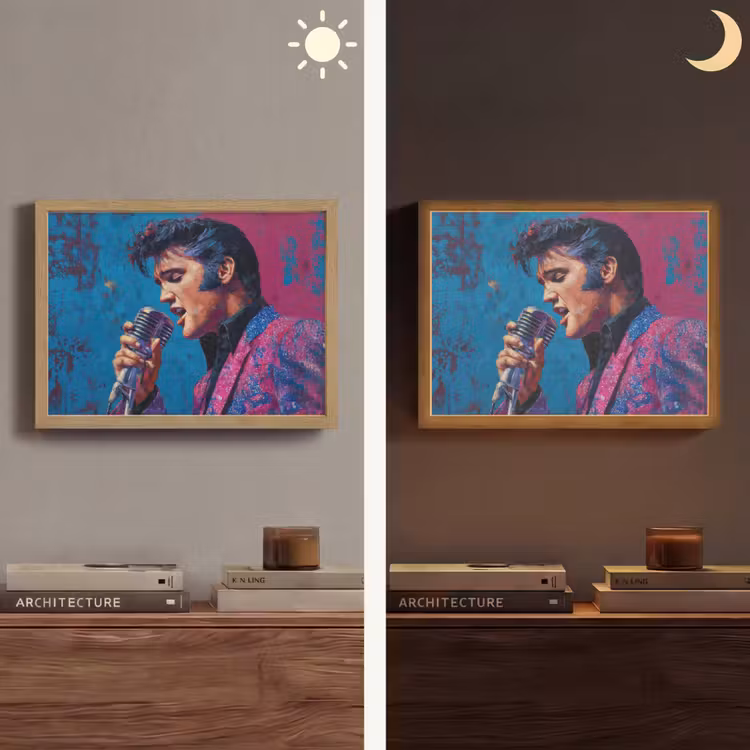 Lightbox - Wandlamp - Zingende man - Glitterjas - Microfoon — 6