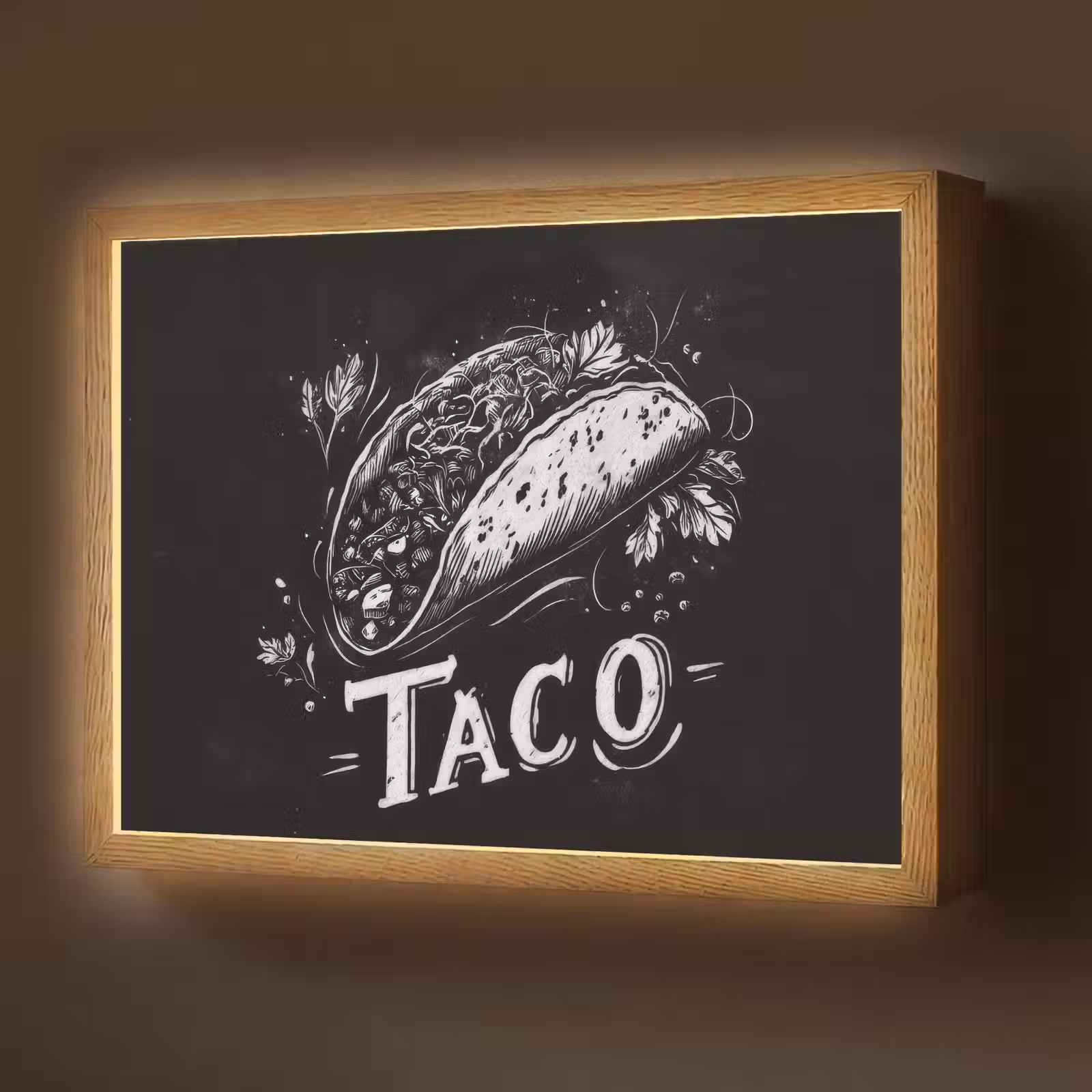 Lightbox - Wandlamp - Taco - Kruiden - Witte krijtstijl - Tekst — 1