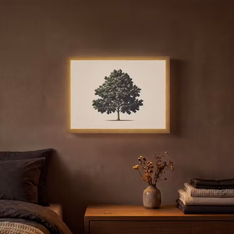 Lightbox - Wandlamp - Eikenboom - Schaduw - Egaal — 3
