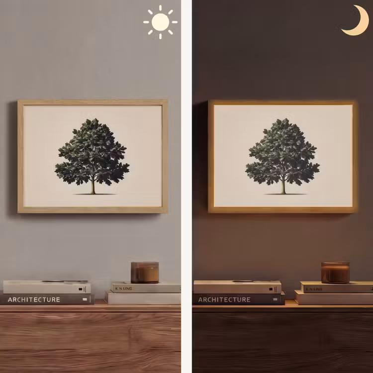 Lightbox - Wandlamp - Eikenboom - Schaduw - Egaal — 6