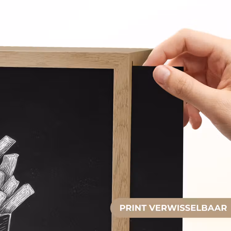 Lightbox - Wandlamp - Friet - Witte krijttekening - Zwart — 5