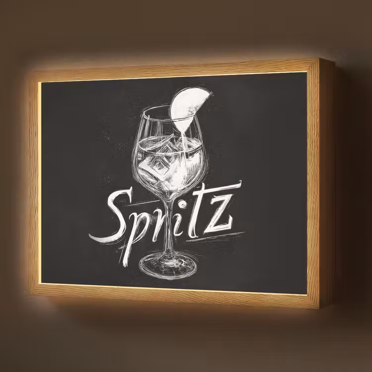 Lightbox - Wandlamp - Glas spritz - Krijtletters - Ijsblokjes - Citroen — 1