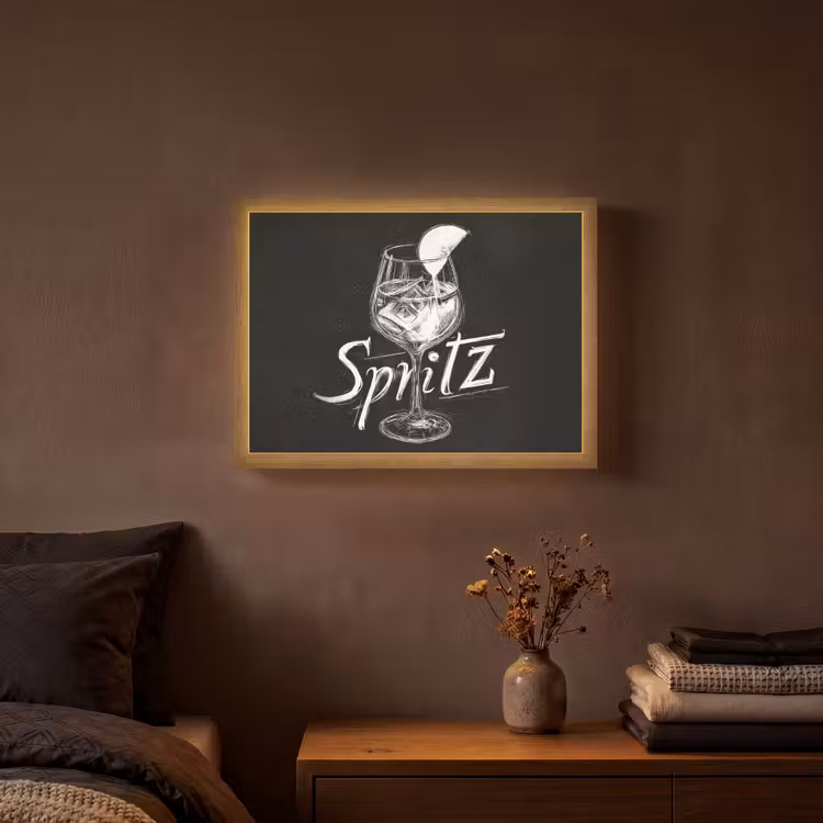 Lightbox - Wandlamp - Glas spritz - Krijtletters - Ijsblokjes - Citroen — 3