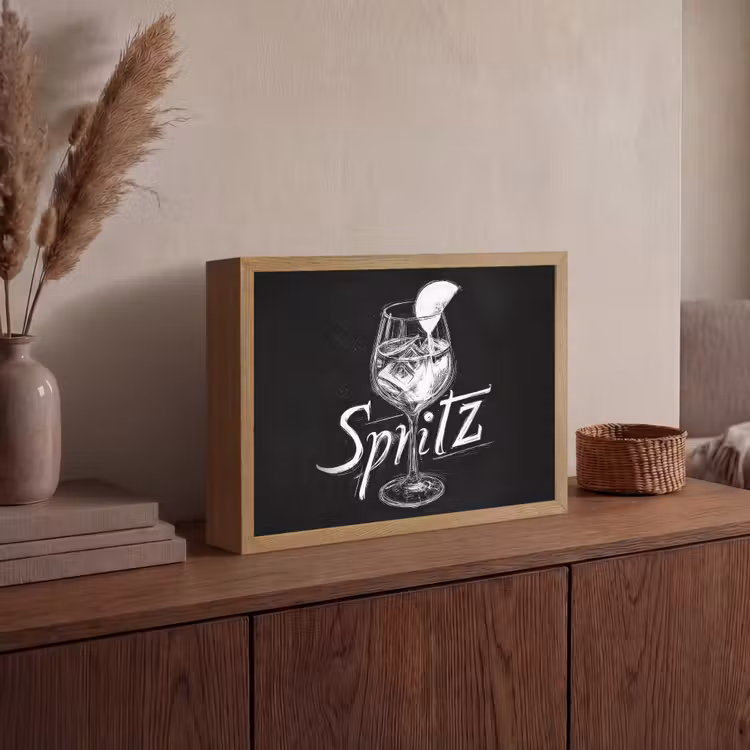 Lightbox - Wandlamp - Glas spritz - Krijtletters - Ijsblokjes - Citroen — 4