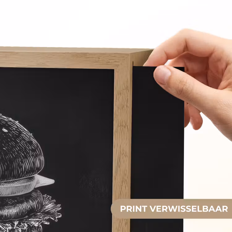 Lightbox - Wandlamp - Hamburger - Krijttekst - Zwart - Wit — 5