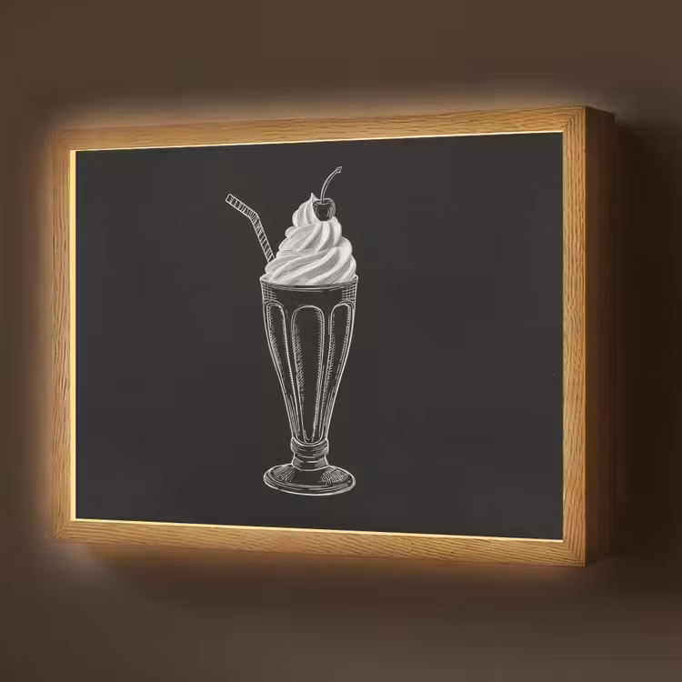 Lightbox - Wandlamp - Ijscoupe - Kers - Krijtstijl - Slagroom — 1