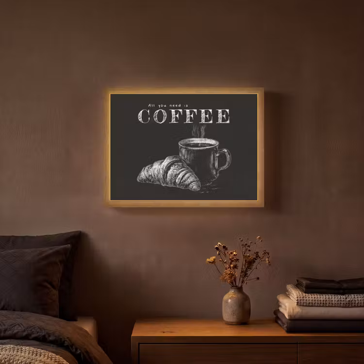 Lightbox - Wandlamp - Koffie - Croissant - Tekst — 3