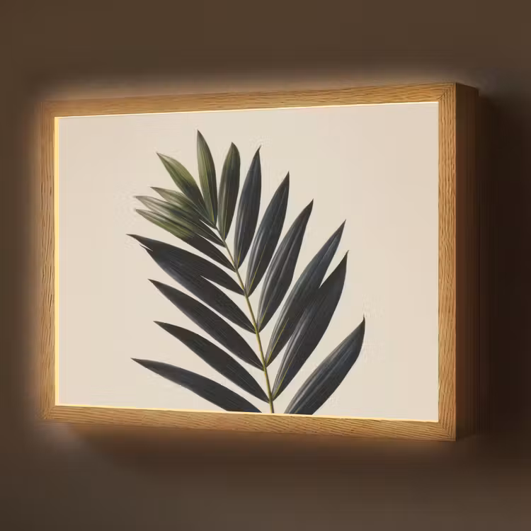 Lightbox - Wandlamp - Palmblad - Donkere bladen - Subtiel — 1