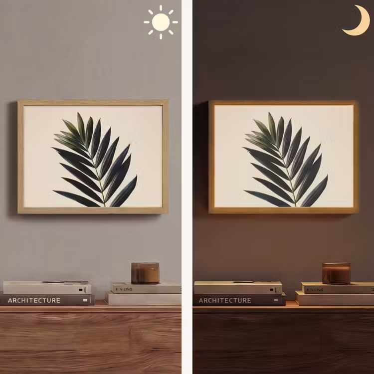 Lightbox - Wandlamp - Palmblad - Donkere bladen - Subtiel — 6