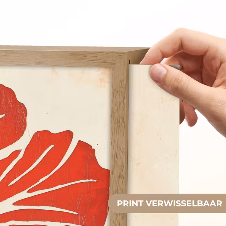 Lightbox - Wandlamp - Rode hibiscusbloem - Textuur achtergrond - Beige — 5