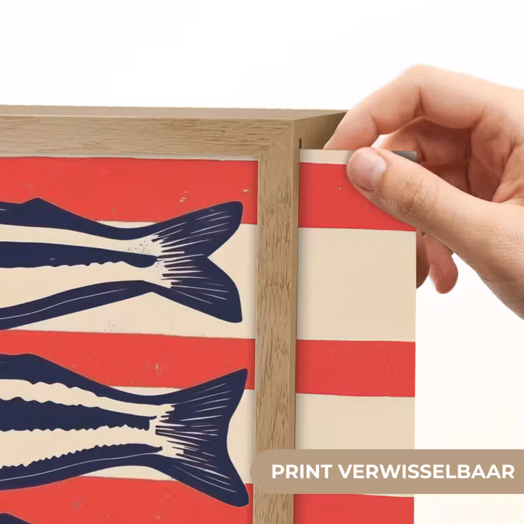 Lightbox - Wandlamp - Sardines - Rood en beige strepen — 5