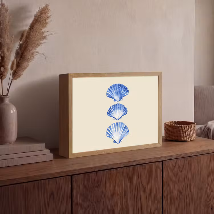 Lightbox - Wandlamp - Schelpen - Blauw - Beige — 4