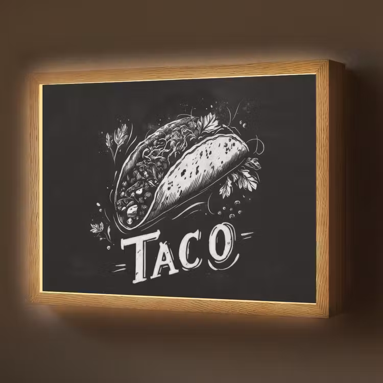 Lightbox - Wandlamp - Taco - Kruiden - Witte krijtstijl - Tekst — 1