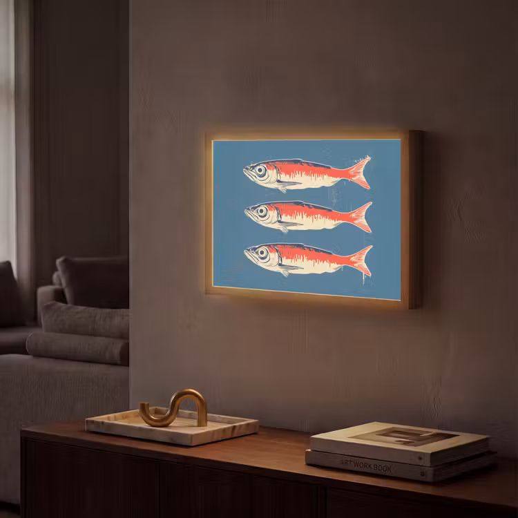 Lightbox - Wandlamp - Vissen - Rood - Blauw — 2