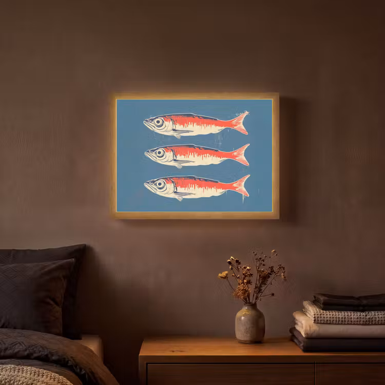 Lightbox - Wandlamp - Vissen - Rood - Blauw — 3