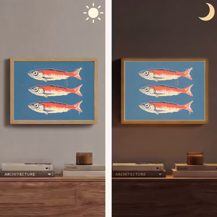 Lightbox - Wandlamp - Vissen - Rood - Blauw — 6