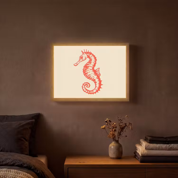 Lightbox - Wandlamp - Zeepaardje - Rood - Fijne details — 3