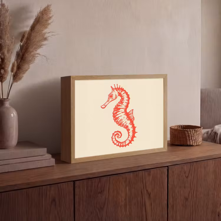 Lightbox - Wandlamp - Zeepaardje - Rood - Fijne details — 4