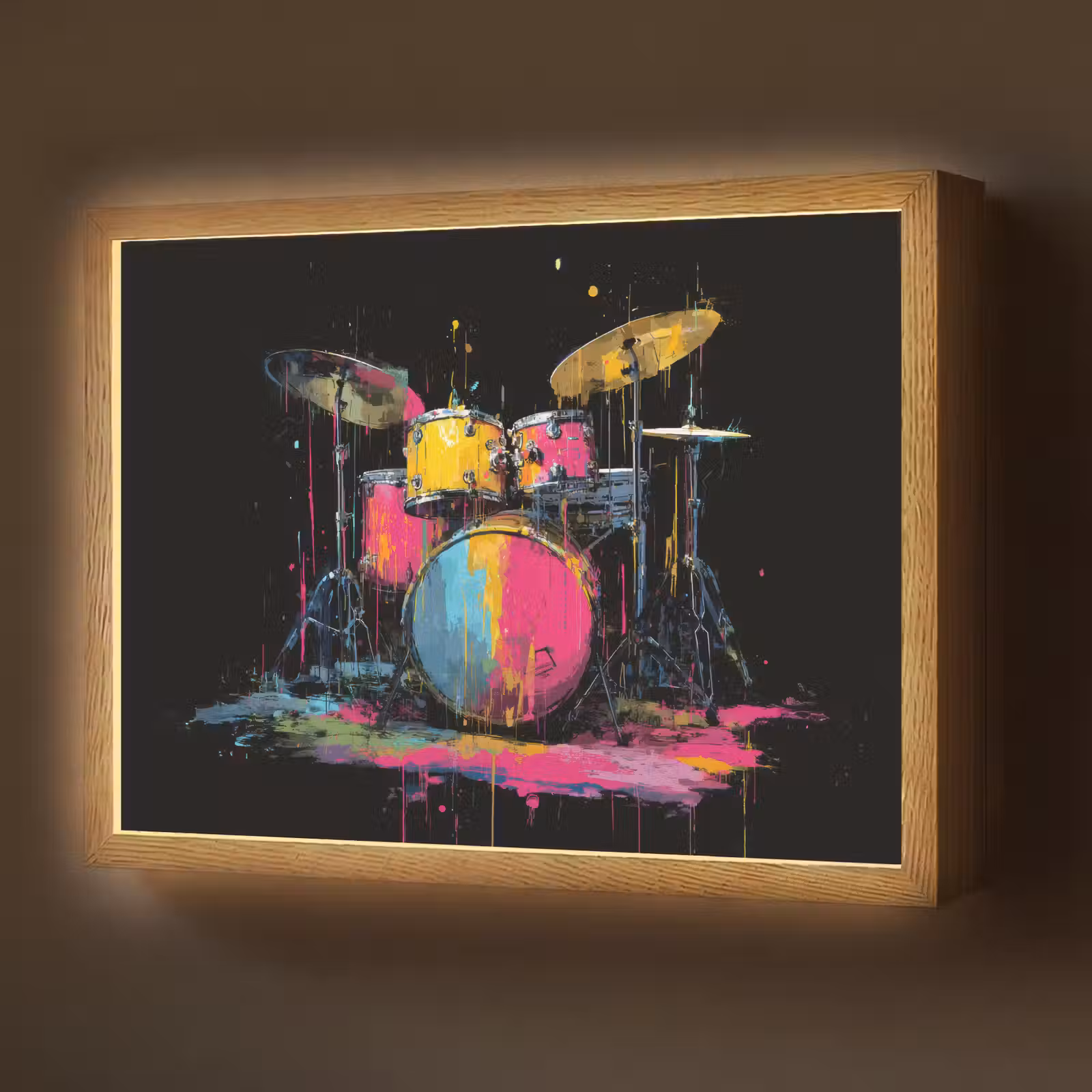 Lightbox - Wandlamp - Drumstel - Kleurrijk - Verf - Levendig — 1