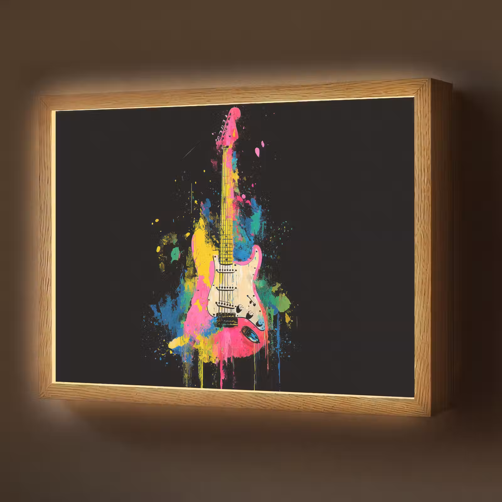 Lightbox - Wandlamp - Gitaar - Kleurrijk - Verf — 1