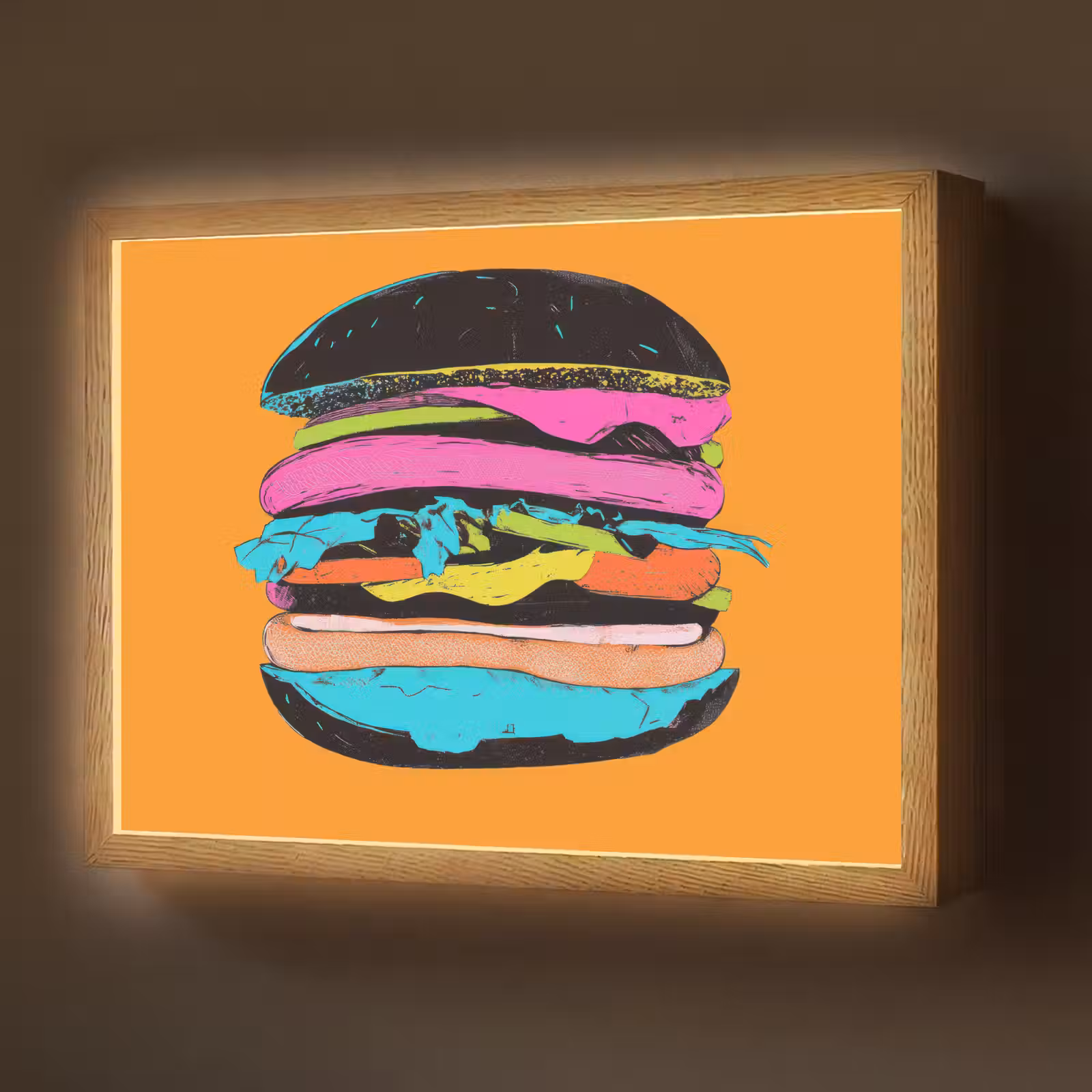Lightbox - Wandlamp - Hamburger - Kleurrijk - Speels — 1