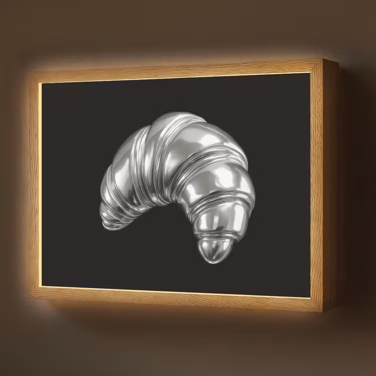 Lightbox - Wandlamp - Croissant - Metaal - Zilver — 1