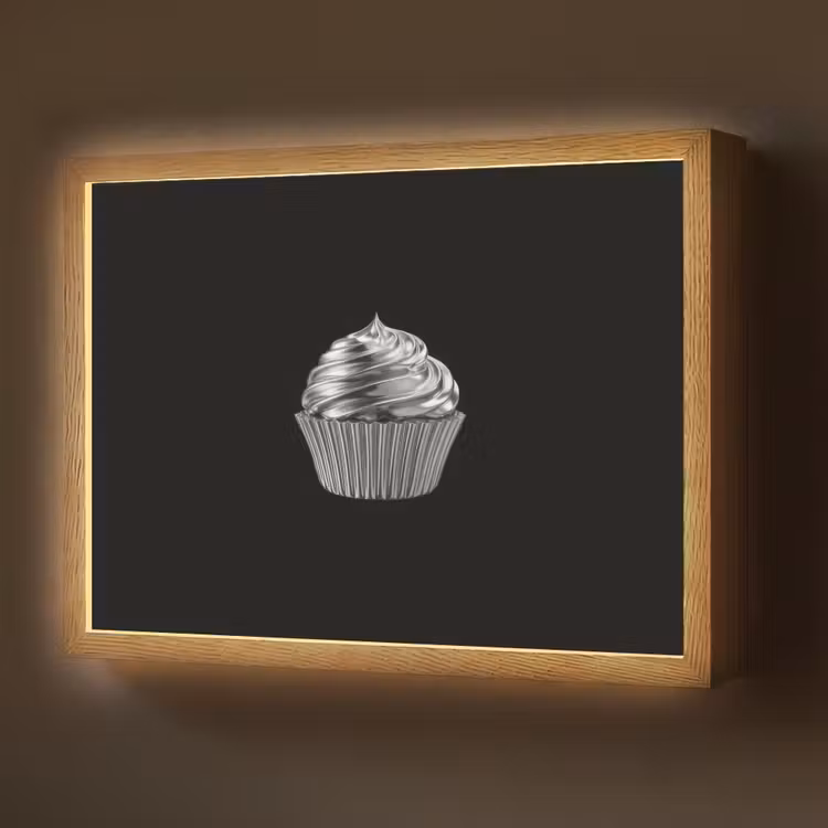 Lightbox - Wandlamp - Cupcake - Luxueus - Zilver — 1