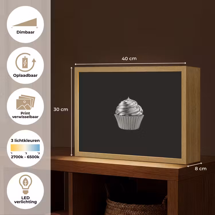 Lightbox - Wandlamp - Cupcake - Luxueus - Zilver — 10