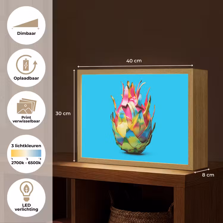 Lightbox - Wandlamp - Drakenfruit - Blauw - Levendig — 10