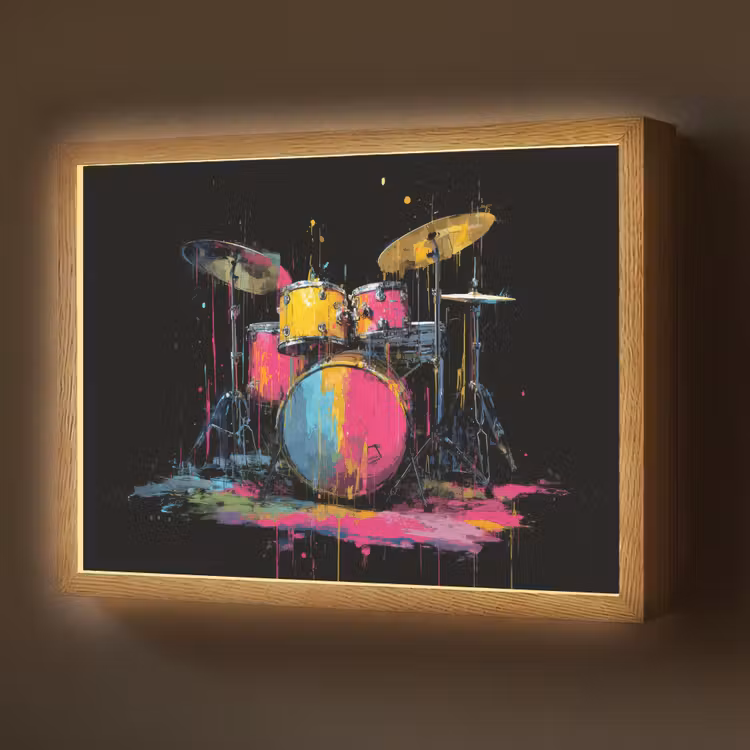 Lightbox - Wandlamp - Drumstel - Kleurrijk - Verf - Levendig — 1