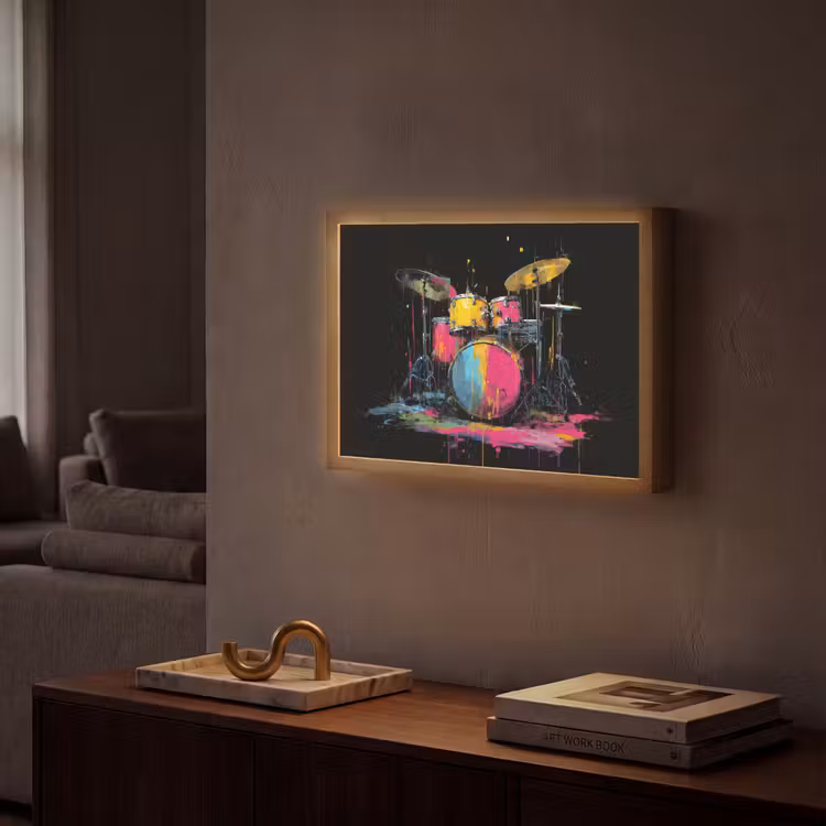 Lightbox - Wandlamp - Drumstel - Kleurrijk - Verf - Levendig — 2