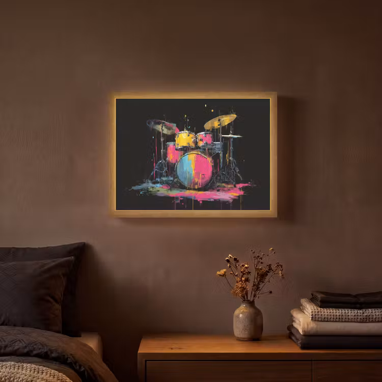 Lightbox - Wandlamp - Drumstel - Kleurrijk - Verf - Levendig — 3