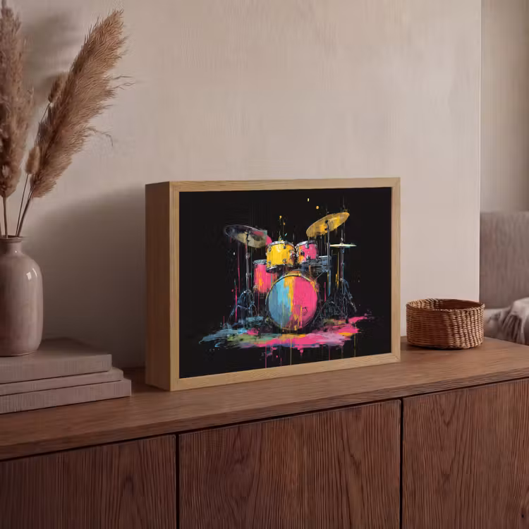 Lightbox - Wandlamp - Drumstel - Kleurrijk - Verf - Levendig — 4
