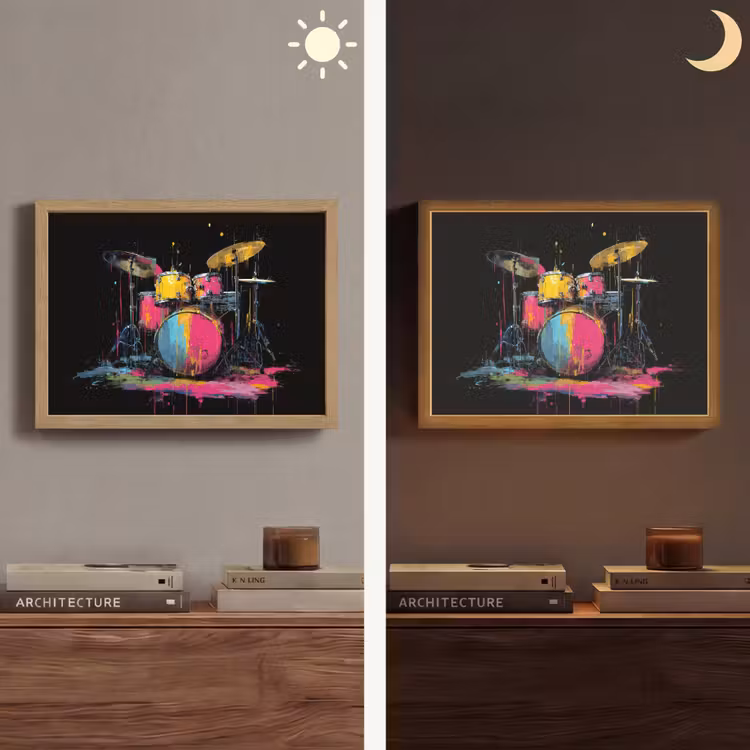 Lightbox - Wandlamp - Drumstel - Kleurrijk - Verf - Levendig — 6