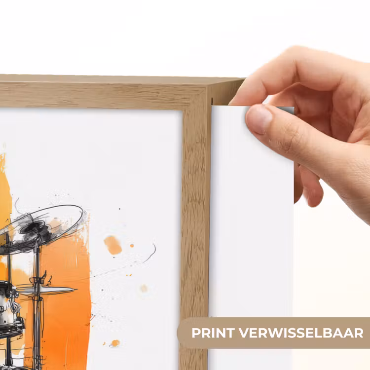 Lightbox - Wandlamp - Drumstel - Oranje - Zwart - Aquarelverf — 5