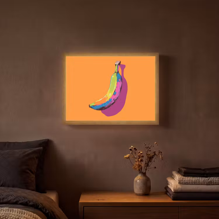 Lightbox - Wandlamp - Felle kleuren - Banaan - popart — 3