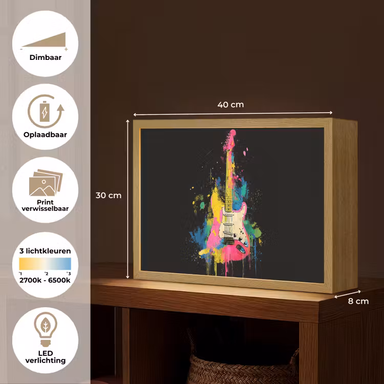 Lightbox - Wandlamp - Gitaar - Kleurrijk - Verf — 10
