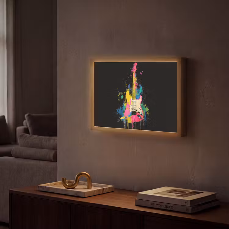 Lightbox - Wandlamp - Gitaar - Kleurrijk - Verf — 2