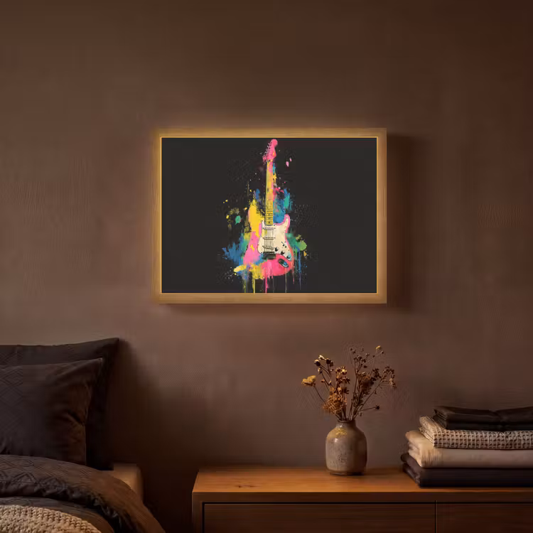 Lightbox - Wandlamp - Gitaar - Kleurrijk - Verf — 3