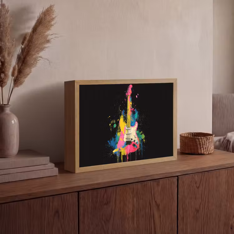 Lightbox - Wandlamp - Gitaar - Kleurrijk - Verf — 4